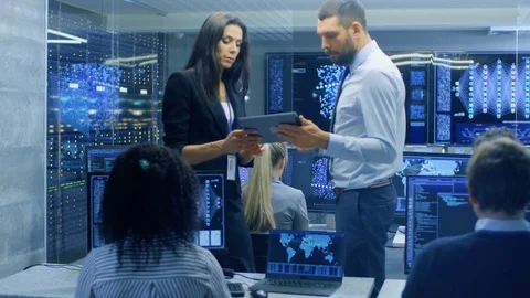 Head of the Department and Project Manager Discuss Work Process. Stock Footage 81268589