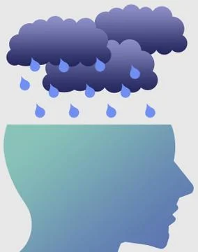 Head depression Stock Illustration