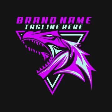 Head dinosaur e sport logo design vector Illustrazione stock