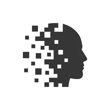 Head disintegration icon in flat style. Vector. Stock Illustration