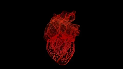 Head Up Display of Advance Human Biomedical Diagnostic Heart Stock Footage 121907320