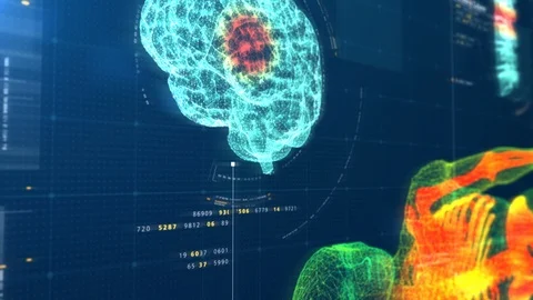 Head Up Display of Advance Human Biomedical Diagnostic Stock Footage 122713495
