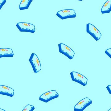 Head up display hud augmented reality isometric icon seamless pattern イラスト素材