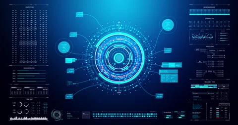 Head up display interface template futuristic cyber and technology concept Stock Footage 203825642
