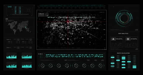 Head up display interface template futuristic cyber and technology concept Stock Footage 203922773