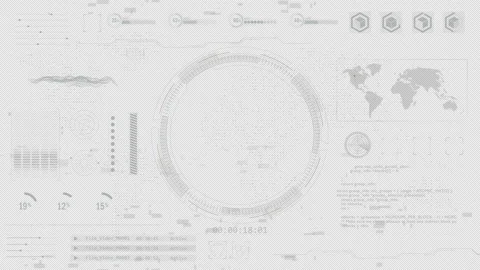 Head up display technology interface screen with futuristic elements graph Stock Footage 201481801