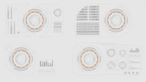 Head up display technology interface screen with futuristic elements Stock Footage 203902426