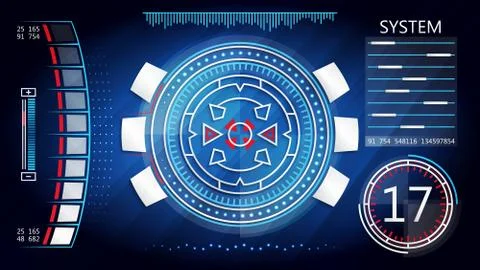 Head up display user interface elements Illustrazione stock