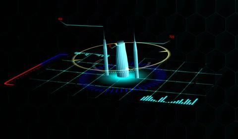 Head-up displays navigation elements of the city for the Internet and applica Stock Illustration