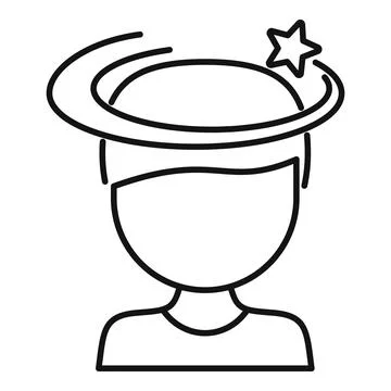 Head dizziness problem icon outline vector. Health ill Stock Illustration