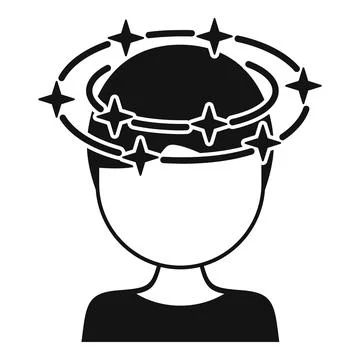 Head dizziness problem icon simple vector. Health ill Stock Illustration