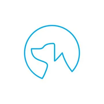 Head dog pet side view simple logo design vector Stock Illustration