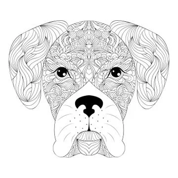 Head of dog on white background 스톡 일러스트