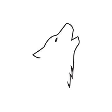 Head dog / wolf roar lines icon vector 스톡 일러스트