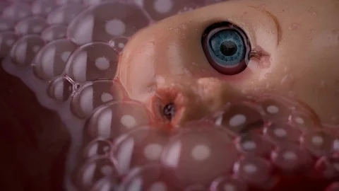 Head doll to cook in boiling liquid for a ritual 스톡 동영상 82247598