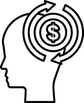 Head with a dollar sign in the middle Stock Illustration