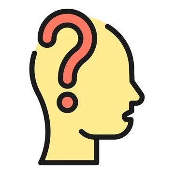Head doubt icon vector flat Stock Illustration
