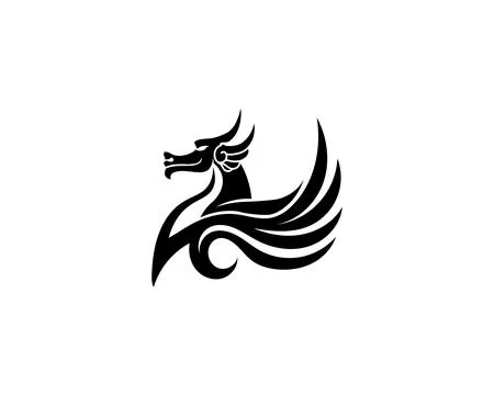 Head dragon flat color logo template vector illustration Stock Illustration
