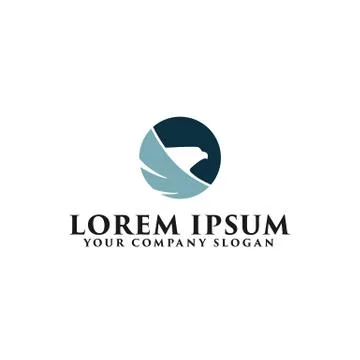 Head eagle bird logo design concept template Illustrazione stock