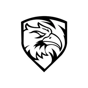 Head of the eagle on the shield, mark Stock Illustration