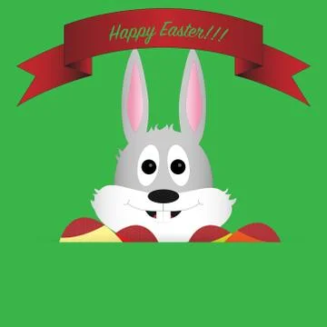 Head of easter bunny with cute expression Stock Illustration