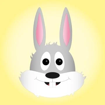 Head of easter bunny with cute expression on gradient background Stock Illustration