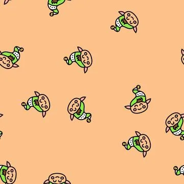 Head elf christmas xmas vector seamless pattern 库存插图