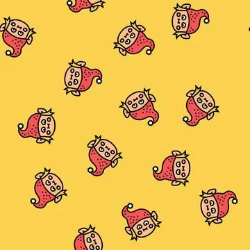 Head elf cute xmas vector seamless pattern 库存插图