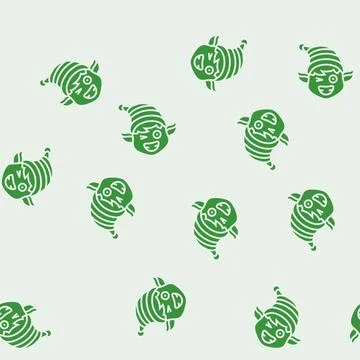 Head elf funny glyph seamless pattern Stock Illustration