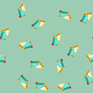 Head elf funny isometric icon seamless pattern Stock Illustration