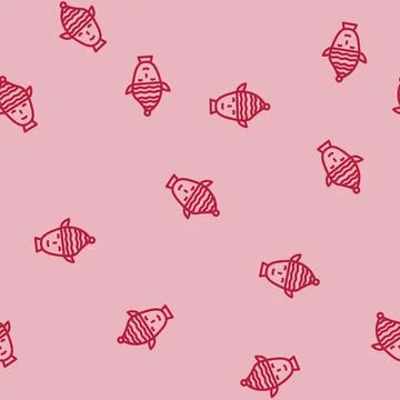 Head elf funny line vector seamless pattern Stock Illustration