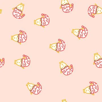 Head elf little vector seamless pattern Stock Illustration
