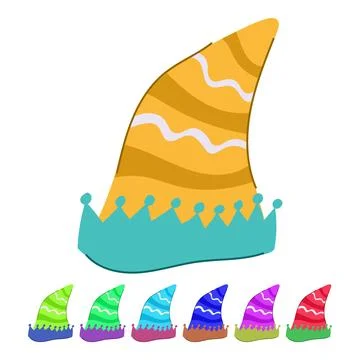 Head elf santa hat vector cartoon graphic Stock Illustration