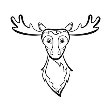 Head of a elk. Illustrazione stock