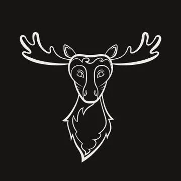 Head of a elk. Stock Illustration