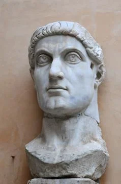 Head of emperor constantine statue Stock Photos