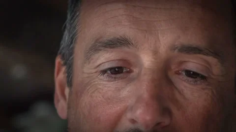 A Head Is Examining Drafts On The Tablet. Close-Up RAW Video 3 Stock Footage 30441878