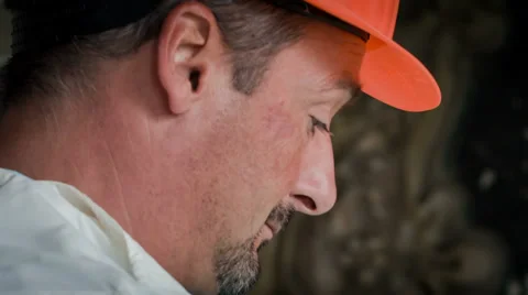 A Head Is Examining Drafts On The Tablet PC 1 動画素材 31135212