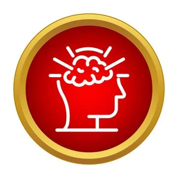 Head with exploding brain creating new ideas Illustrazione stock