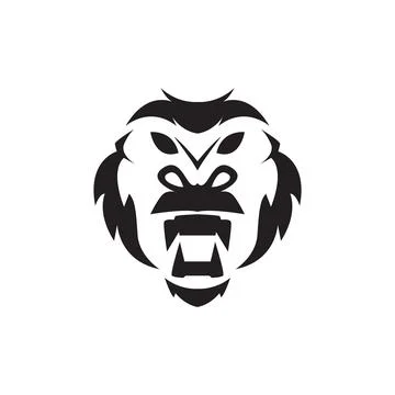 Head face gorilla roar logo design vector graphic symbol icon illustration .. Stock Illustration