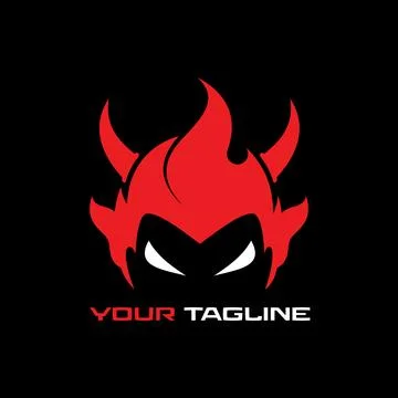 Head face lucifer horned devil demon satanic skull horror symbol gothic scary Stock Illustration