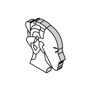 Head face robot isometric icon vector illustration Stock Illustration