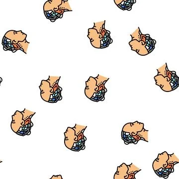 Head face robot vector seamless pattern Stock Illustration
