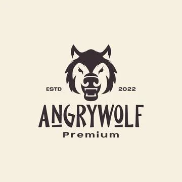 Head face wolf angry vintage logo design vector graphic symbol icon illustr.. Stock Illustration