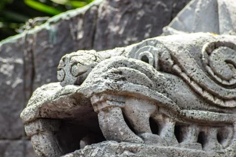 Head of feathered serpent Stock Photos