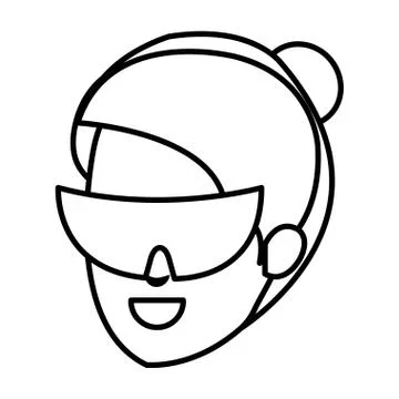 Head female builder constructor with goggles Illustrazione stock