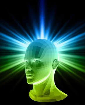 Head female with shiny background. Vector eps10 库存插图