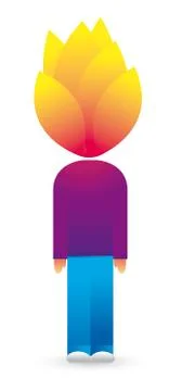 Head on fire / hot ideas Stock Illustration