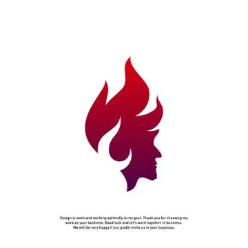 Head Fire logo concept, Mind fire logo, spirit mindset logo, flame head logo  Stock Illustration