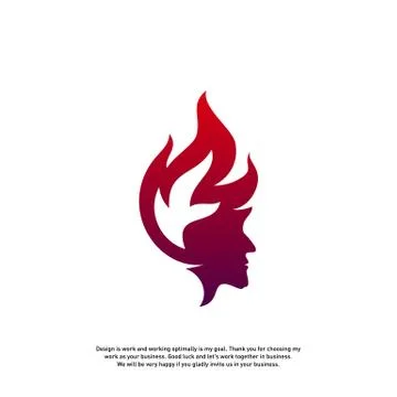 Head Fire logo concept, Mind fire logo, spirit mindset logo, flame head logo  Illustration